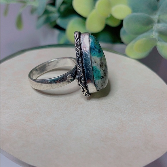 NWT 925 Sterling silver plated Woman green Ring Size 7 - Picture 12 of 17